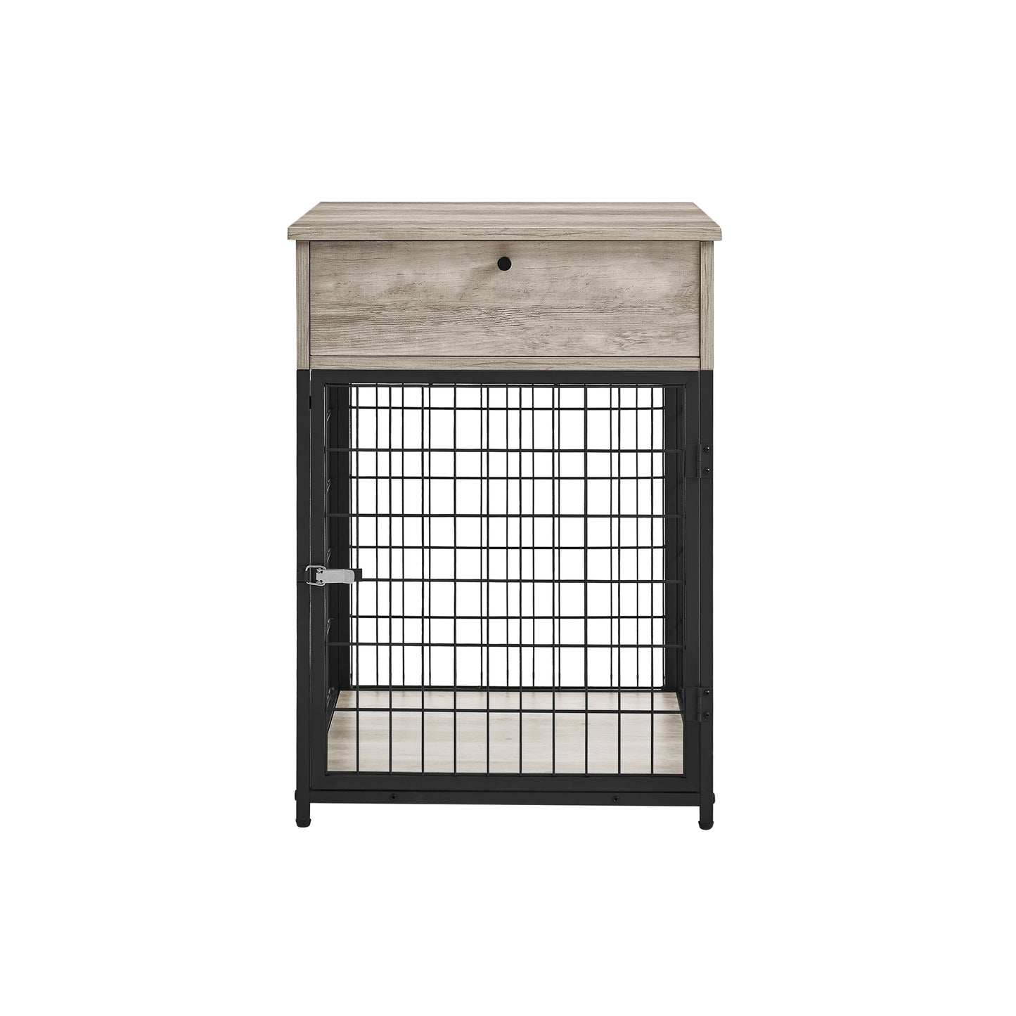 Furniture Style Wood Dog Crate End Table with Storage Console - Grey, 19.69'' W x 22.83'' D x 26.97'' H: Stylish and Functional Pet Crate with Ample Storage Space