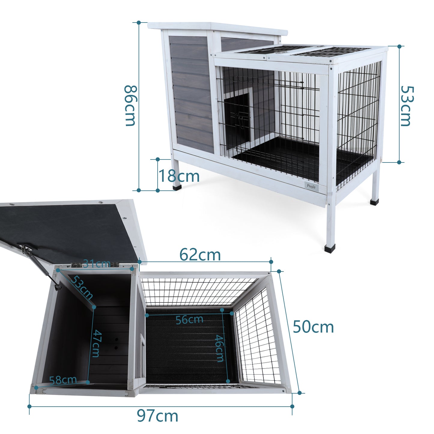 Guinea Pig Cage with Pull Out Tray - Rabbit Hutch for Small Animals - Spacious Bunny Hutch with Convenient Cleaning Feature - Ideal for Guinea Pigs and Rabbits - Available in Various Sizes and Colors (220 letters)