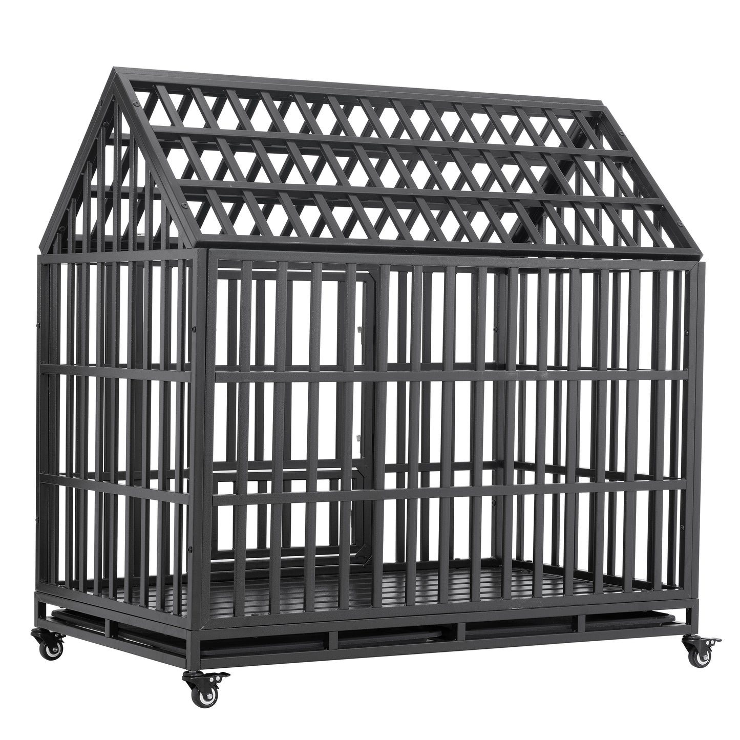 Heavy Duty Dog Cage with Roof & Window - Durable Pet Crate with Secure Roof and Ventilated Window for Large Dogs - Available in Multiple Sizes and Colors