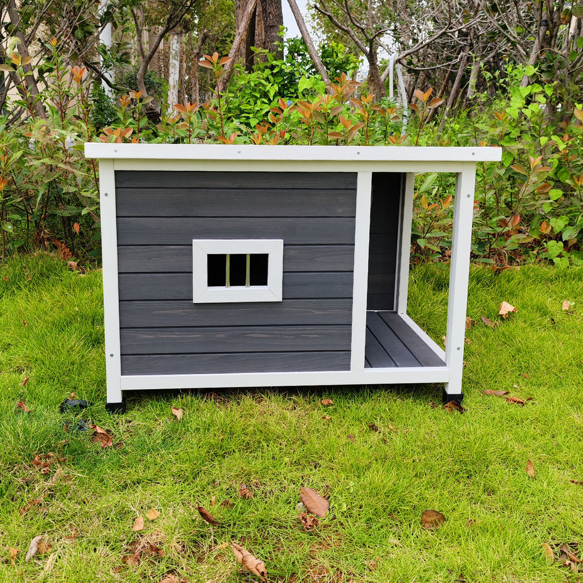 Outdoor Puppy Dog Kennel - Waterproof Dog Cage with Porch Deck, Wooden Dog House for All-Weather Protection, Spacious and Durable, Ideal for Small to Medium-Sized Dogs, Brown Color, Various Sizes Available