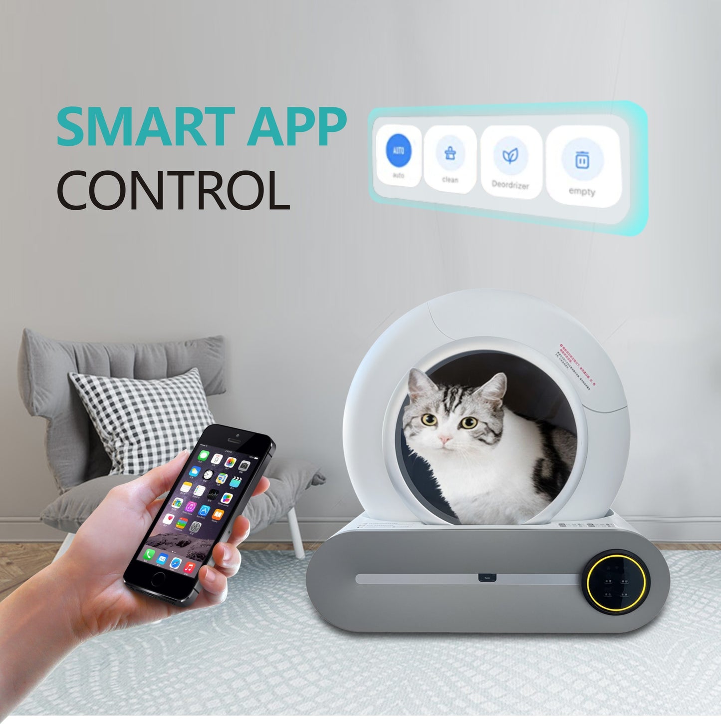 Smart Cat Litter Box: Self-Cleaning, Odor Control, Time-Saving, Easy to Use, Multiple Sizes & Colors Available