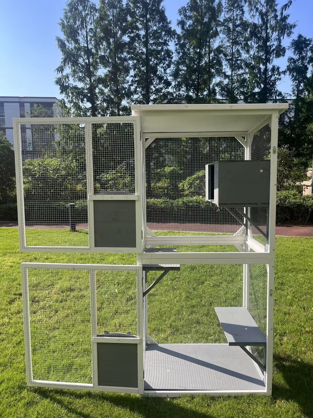 Outdoor Indoor Cat Pet Climbing Rack Play Cage: Lovely Big Space for Active Cats