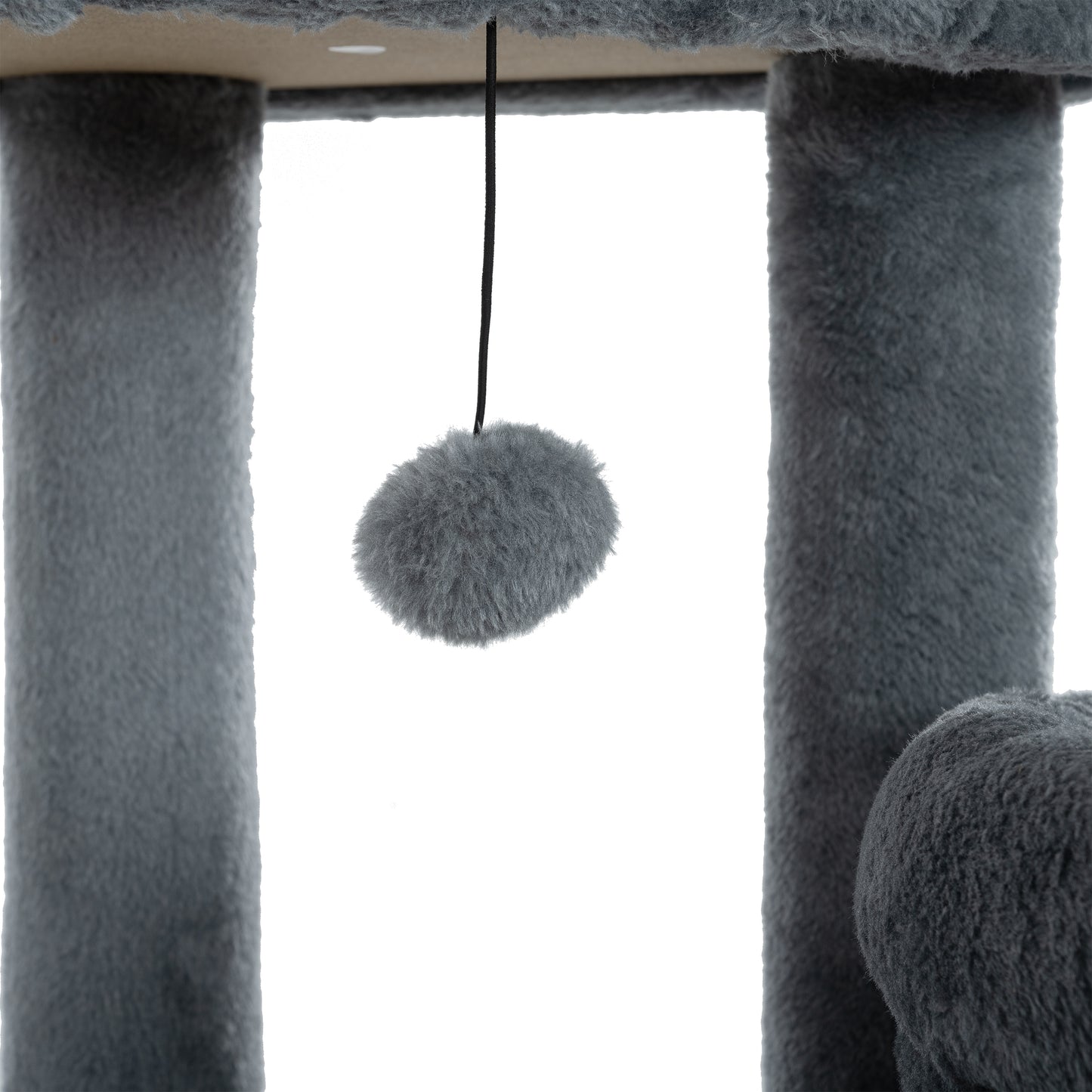 105-Inch Cat Tower for Indoor Cats, Multi-Level Cat Condo with Perches, Caves, Basket, and Scratching Board - Gray Color