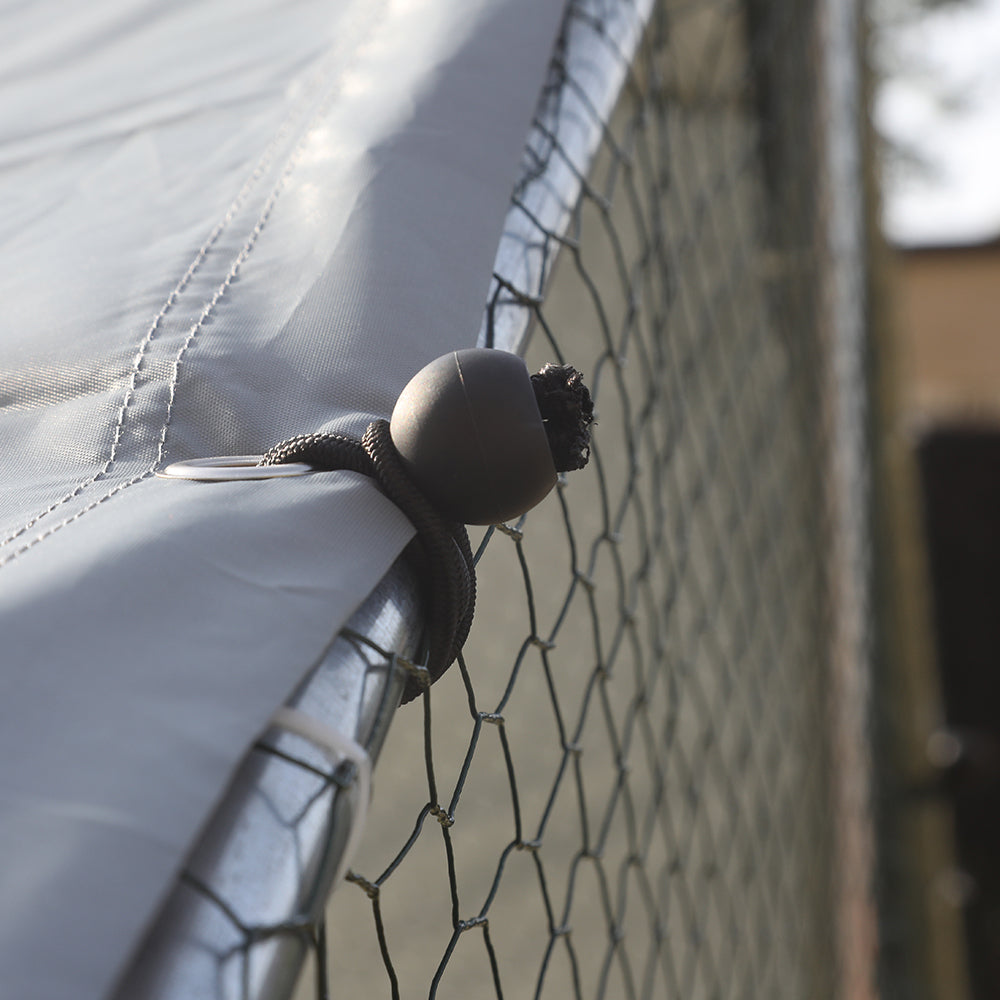 Large Metal Chicken Coop Walk-in Poultry Cage with Waterproof Cover (9.8' L x 19.7' W x 6.4' H)