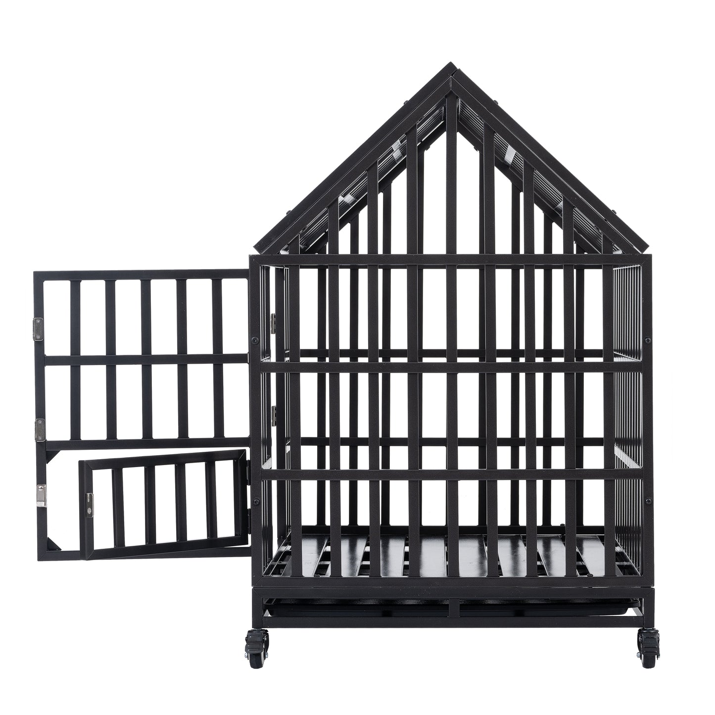 Heavy Duty Dog Cage with Roof - Sturdy Pet Crate for Secure Containment - Available in Various Sizes and Colors