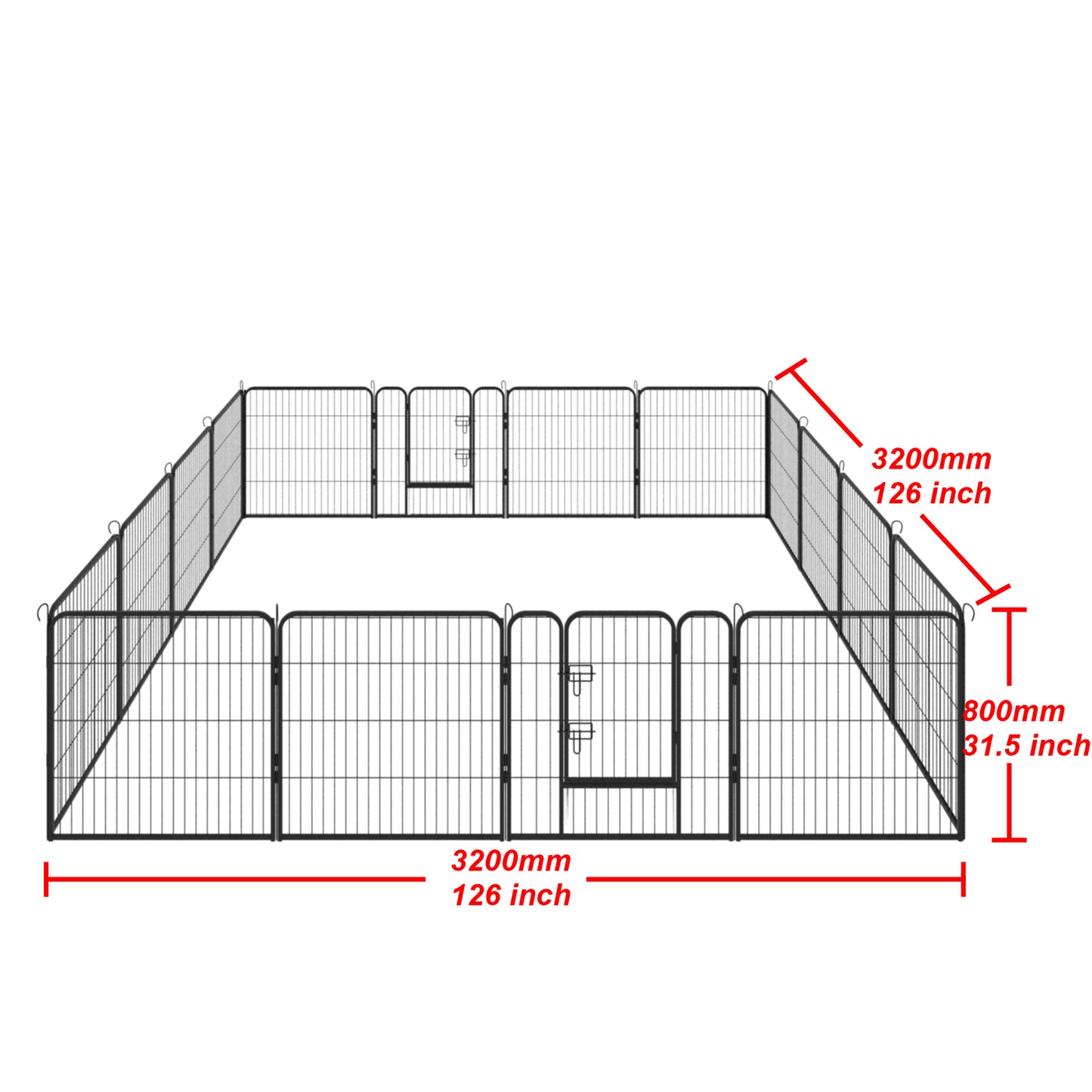 16-Panel Wholesale Large Indoor Metal Dog Run Fence: High Quality, Cheap & Best Iron Pet Playpen