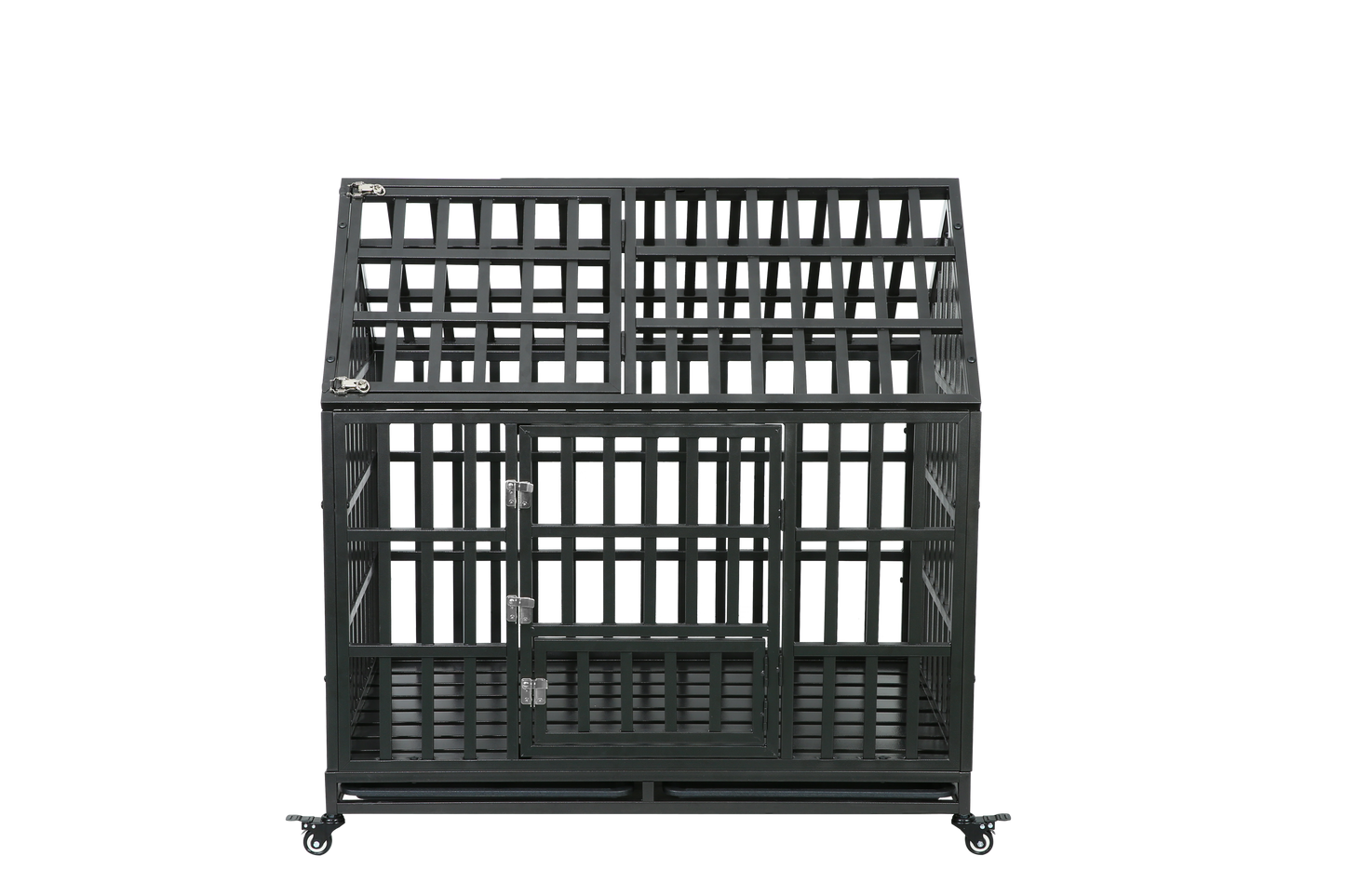 Heavy Duty Dog Cage with Roof - Sturdy Pet Crate for Secure Containment - Available in Various Sizes and Colors