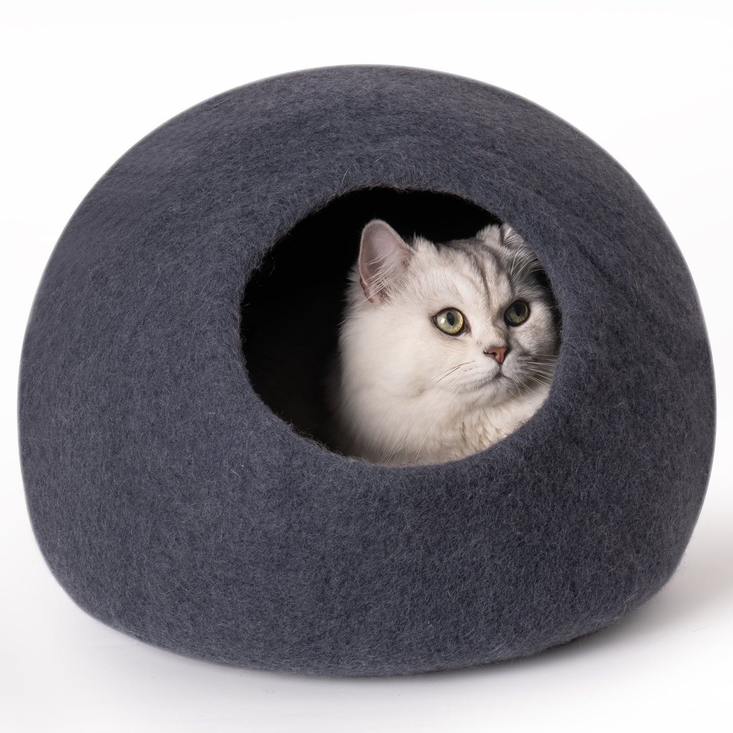 Cat Cave Bed - Handmade Wool Cat Bed Cave with Mouse Toy, Cozy and Durable, Available in Various Sizes and Colors