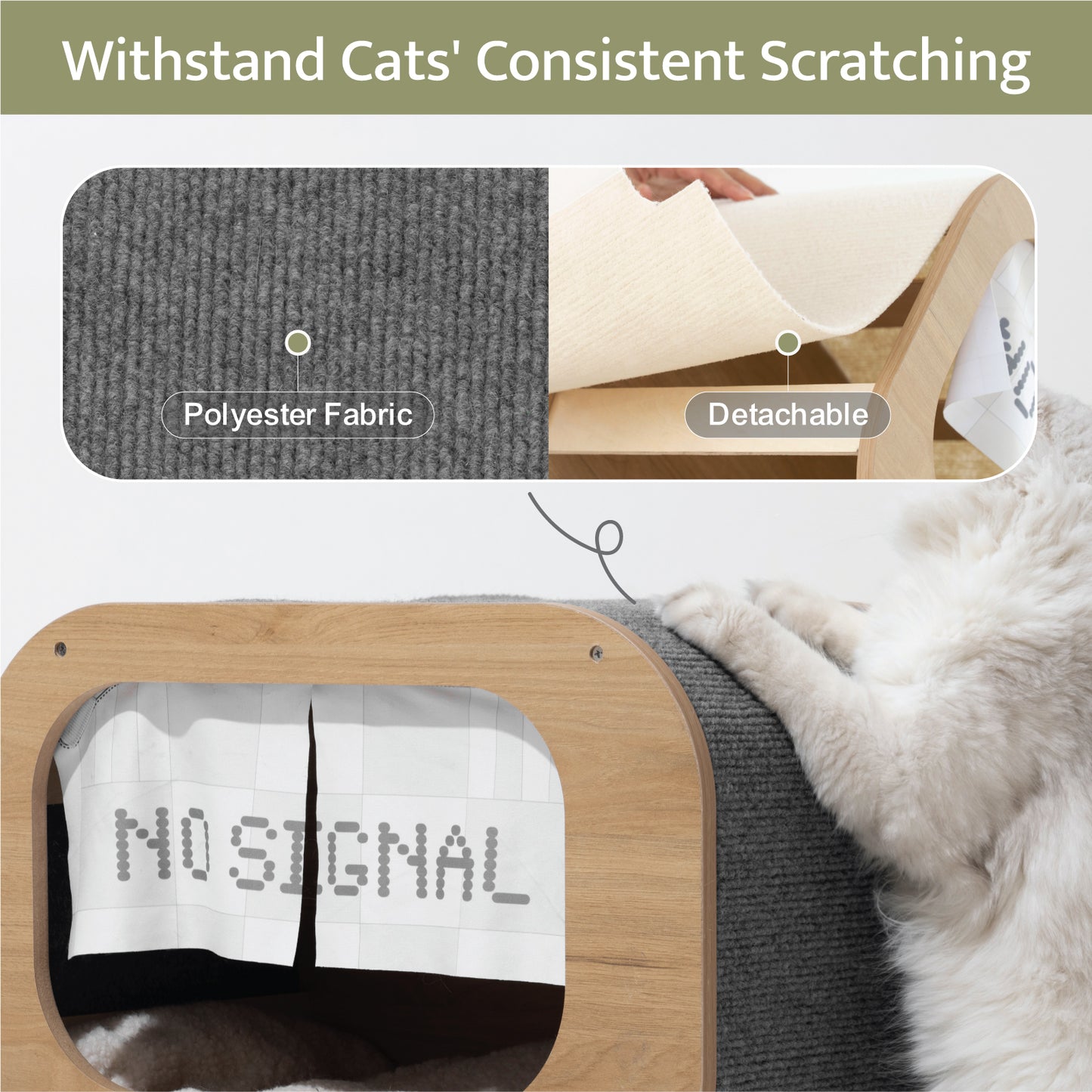 Classic Wooden TV-Shaped Cat Bed with Cushion, Grey - Comfy & Stylish Cat House for Restful Sleep