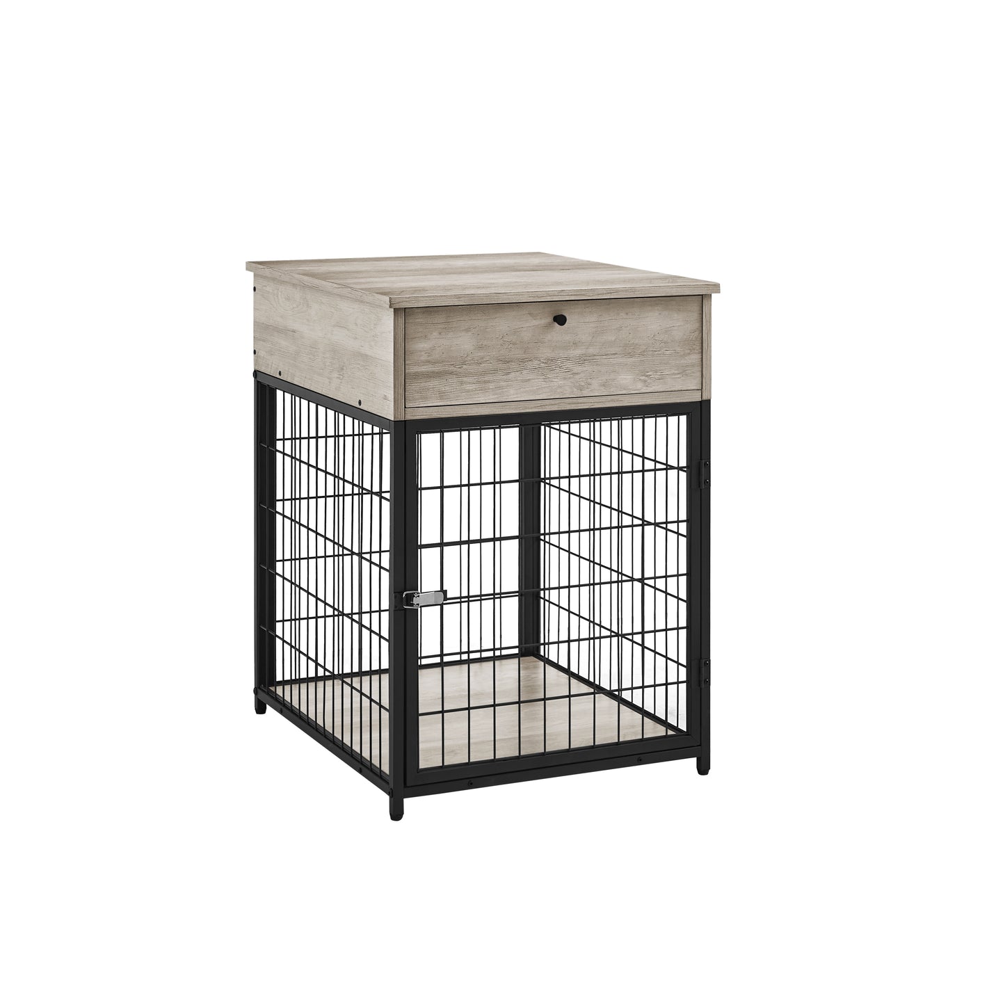 Furniture Style Wood Dog Crate End Table with Storage Console - Grey, 19.69'' W x 22.83'' D x 26.97'' H: Stylish and Functional Pet Crate with Ample Storage Space