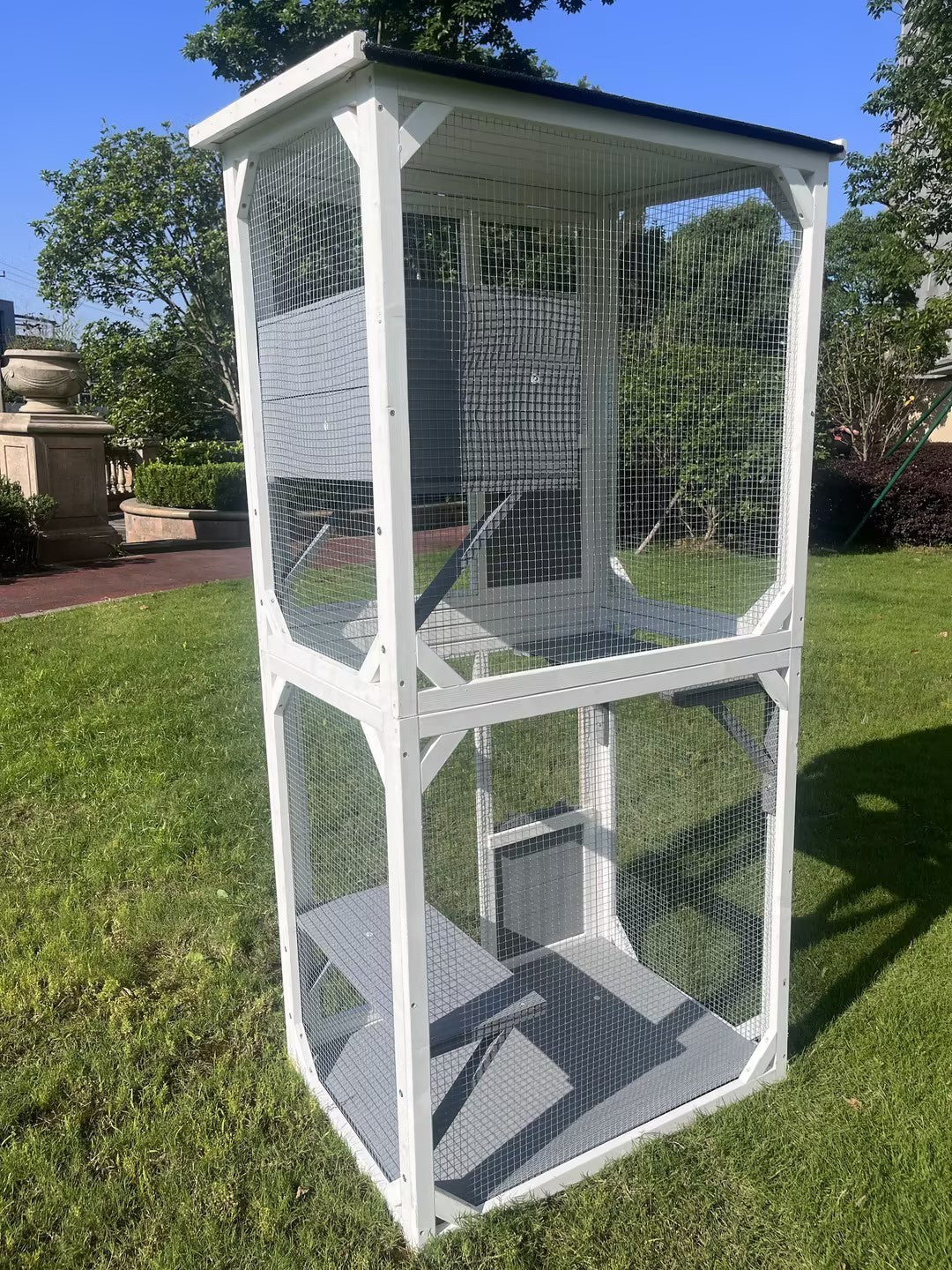 Outdoor Indoor Cat Pet Climbing Rack Play Cage: Lovely Big Space for Active Cats