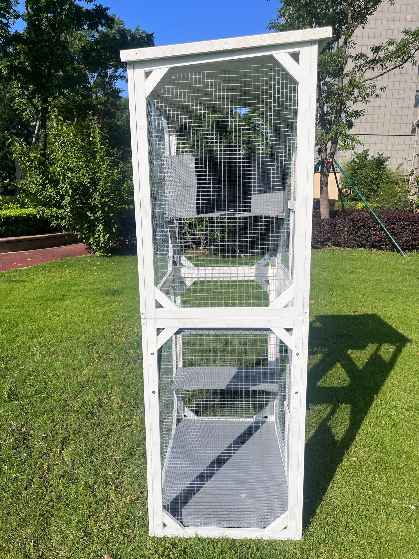 Outdoor Indoor Cat Pet Climbing Rack Play Cage: Lovely Big Space for Active Cats