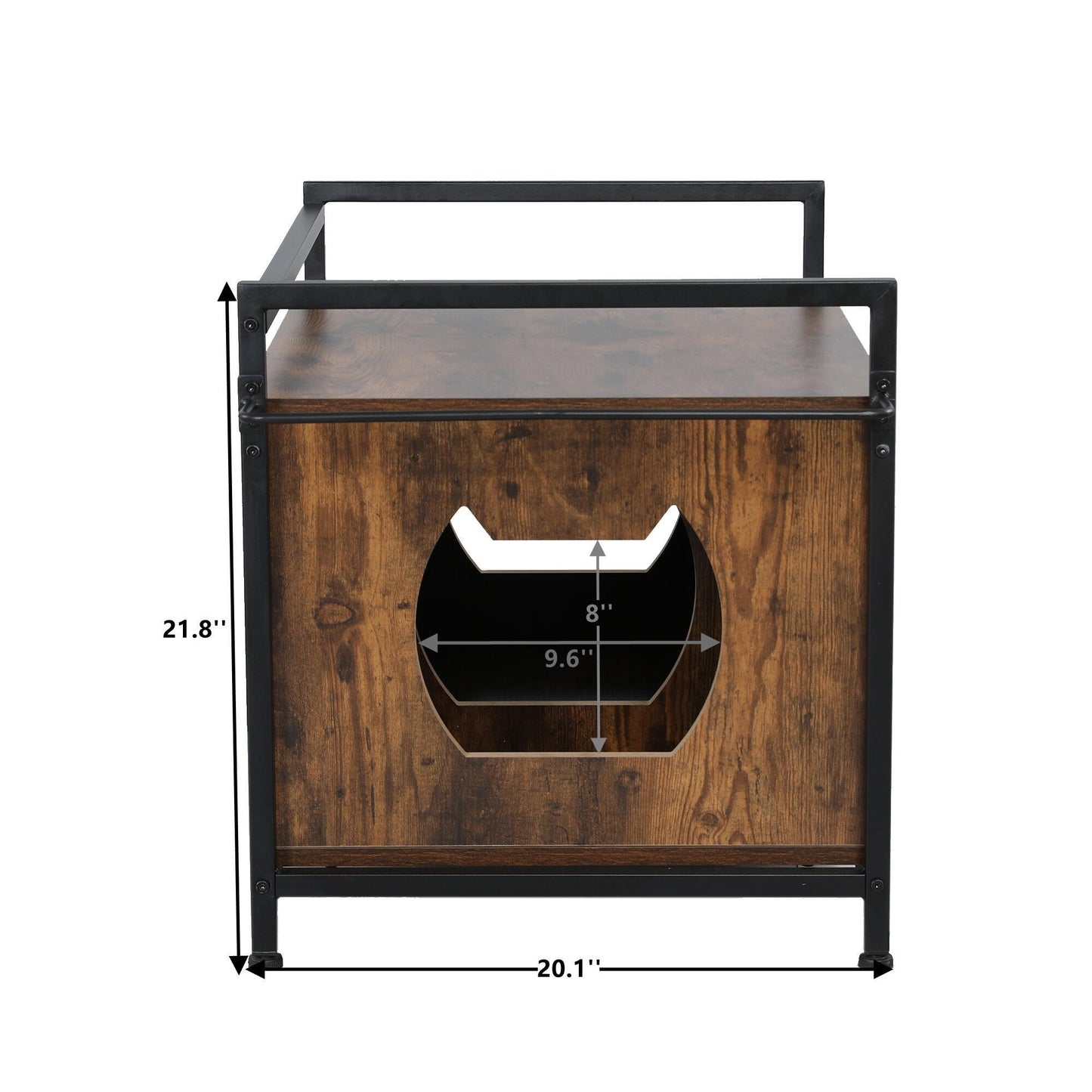 30" Litter Pet Apartment Crate with Sturdy Iron and Wood Structure - Cat Dog House Nightstand, Removable Inner Test Board, Color Options Available