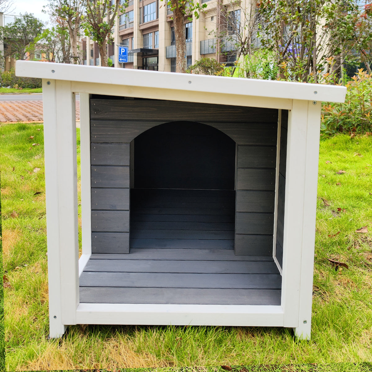 Outdoor Puppy Dog Kennel - Waterproof Dog Cage with Porch Deck, Wooden Dog House for All-Weather Protection, Spacious and Durable, Ideal for Small to Medium-Sized Dogs, Brown Color, Various Sizes Available