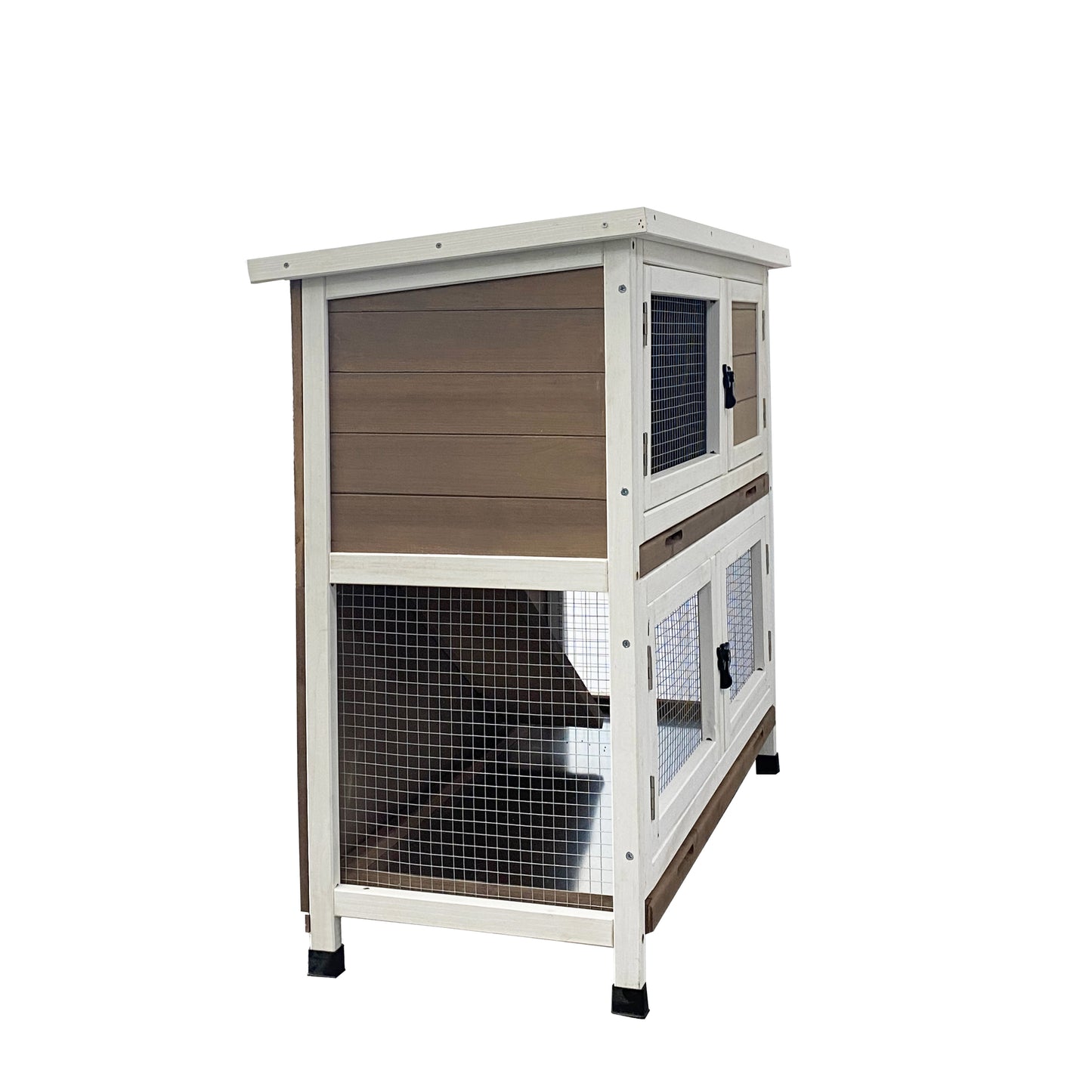 Double Rabbit Cage with Climbing Ladder and Tray: Easy-Cleaning Hutch for Small Animals. Play Cage for Rabbits and More - Convenient Size and Color Options Available