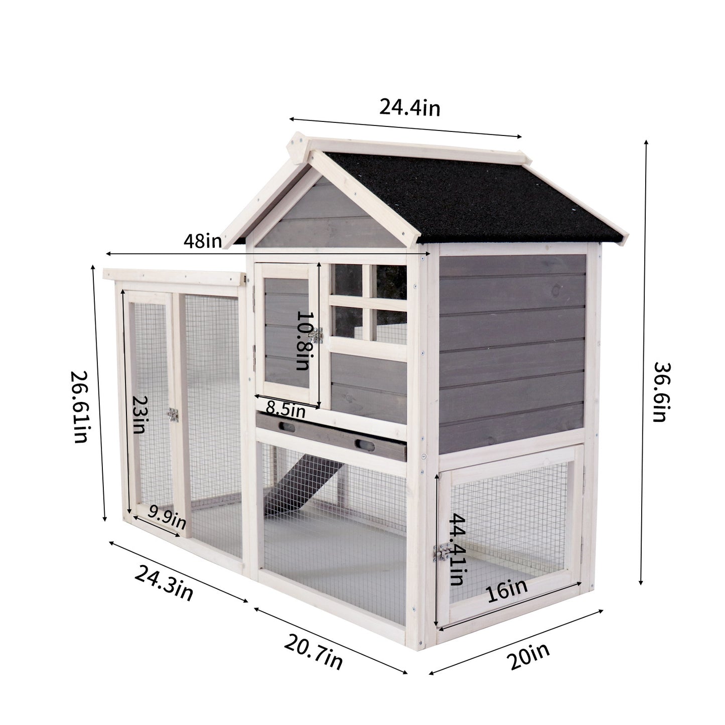 Deluxe Wooden Chicken Coop Poultry Cage Hen House Rabbit Hutch - Spacious, Durable, and Stylish Wood Habitat for Your Birds and Small Animals