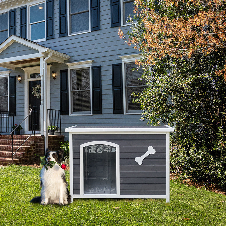 Large Wooden Dog House, Outdoor Waterproof Cage, Windproof & Warm Kennel - Easy Assembly, Ideal for All Breeds, Sizes, and Climates