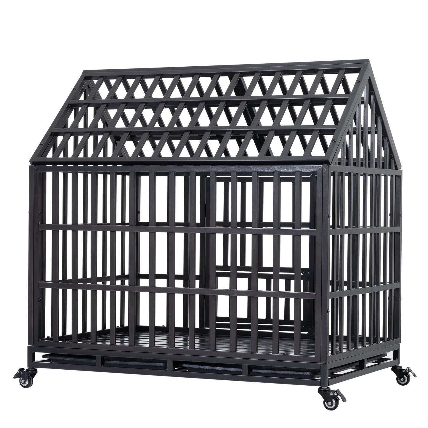 Heavy Duty Dog Cage with Roof - Sturdy Pet Crate for Secure Containment - Available in Various Sizes and Colors