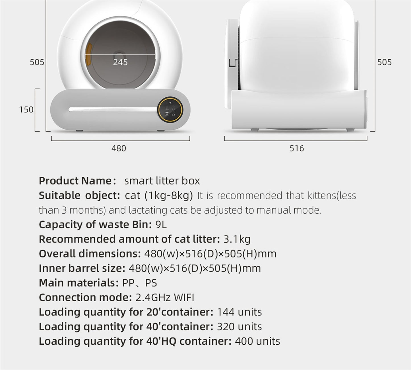 Smart Cat Litter Box: Self-Cleaning, Odor Control, Time-Saving, Easy to Use, Multiple Sizes & Colors Available