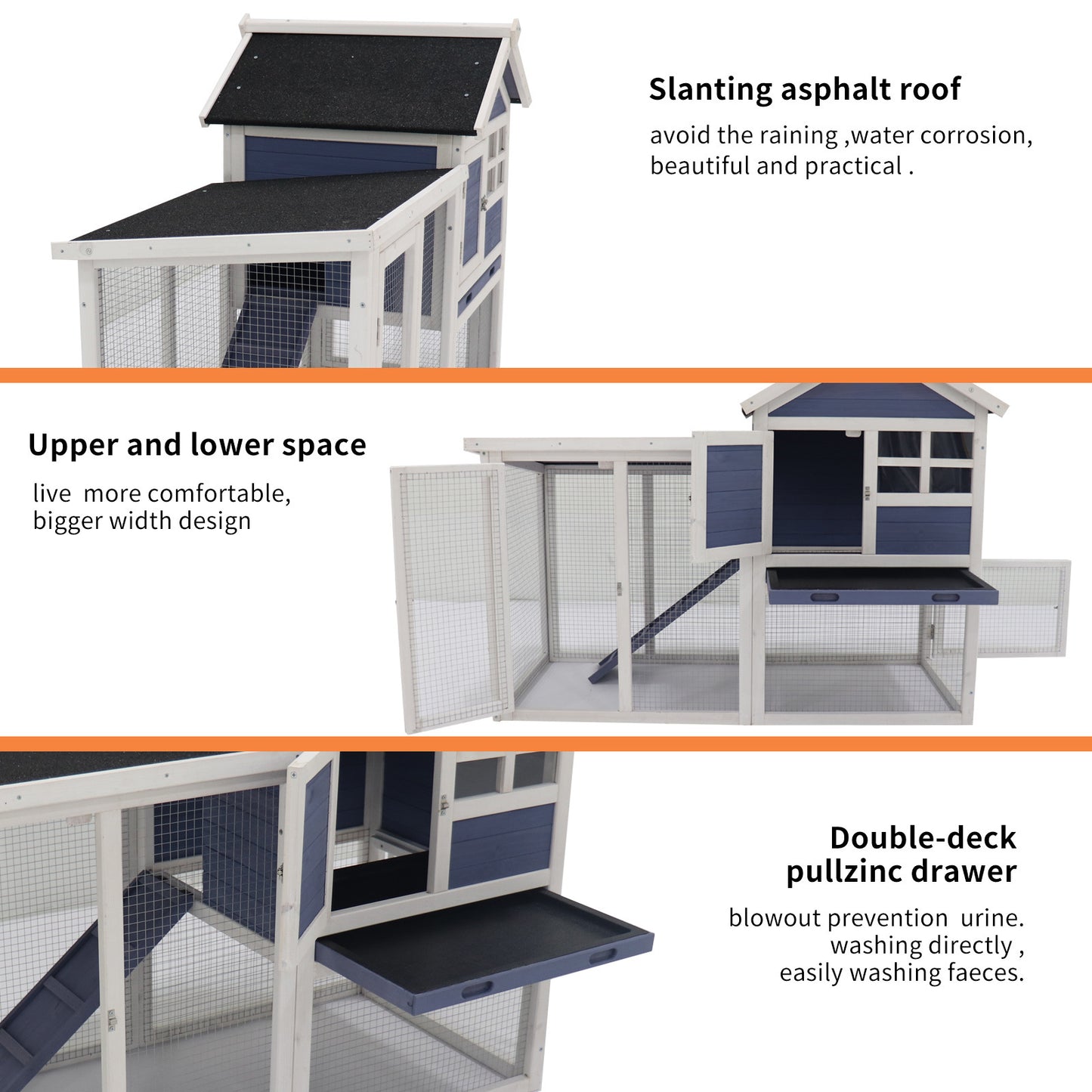 Deluxe Wooden Chicken Coop Hen House Rabbit Wood Hutch Poultry Cage Habitat - Spacious and Sturdy with Multiple Compartments for Versatile Use - Ideal for Raising Chickens, Rabbits, and Poultry - Available in Various Sizes - Natural Wood Finish