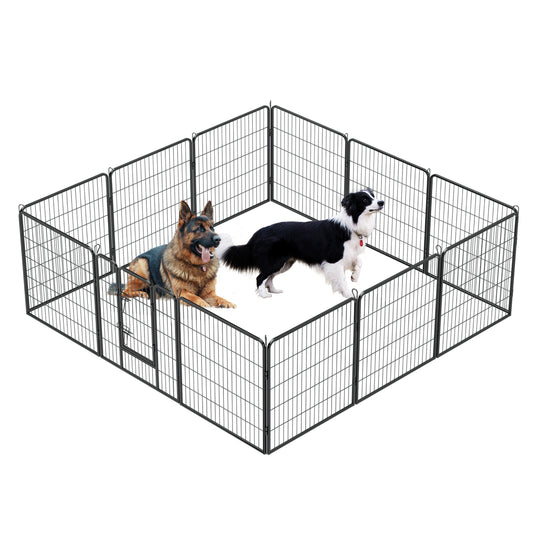 Dog Pens Outdoor 32" Foldable Heavy Duty Metal Playpen for Large/Medium/Small Pets - Anti-Rust Exercise Dog Fence with Doors - Portable & RV Camping Yard - 12 Panels - Indoor Play Pen - Various Sizes