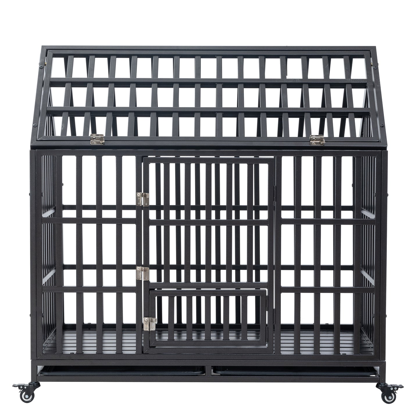 Heavy Duty Dog Cage with Roof & Window - Durable Pet Crate with Secure Roof and Ventilated Window for Large Dogs - Available in Multiple Sizes and Colors