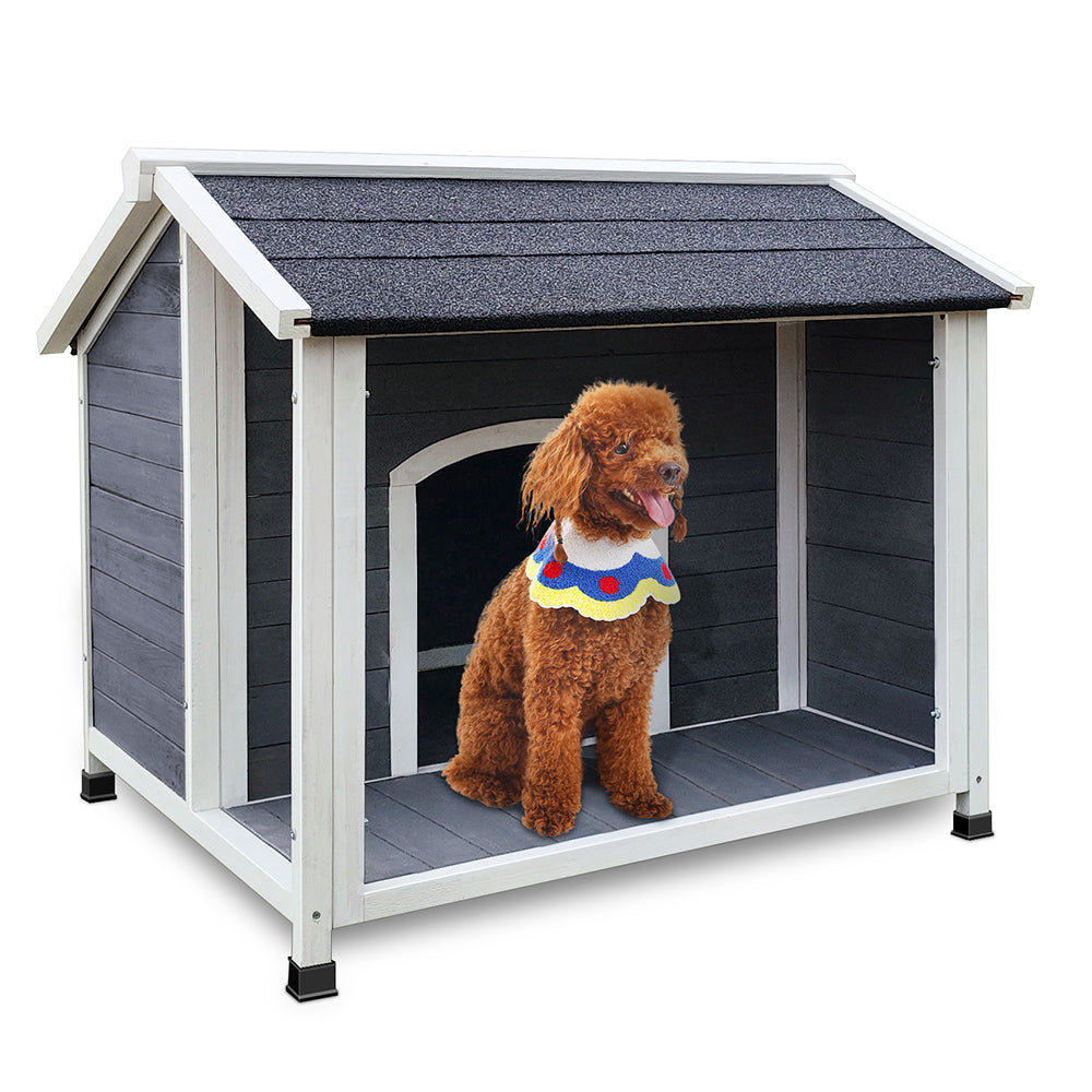 Outdoor Wooden Dog House, Waterproof & Windproof, Warm Kennel for Medium Dogs, Easy Assembly, Ideal for Pets - 220 Letters