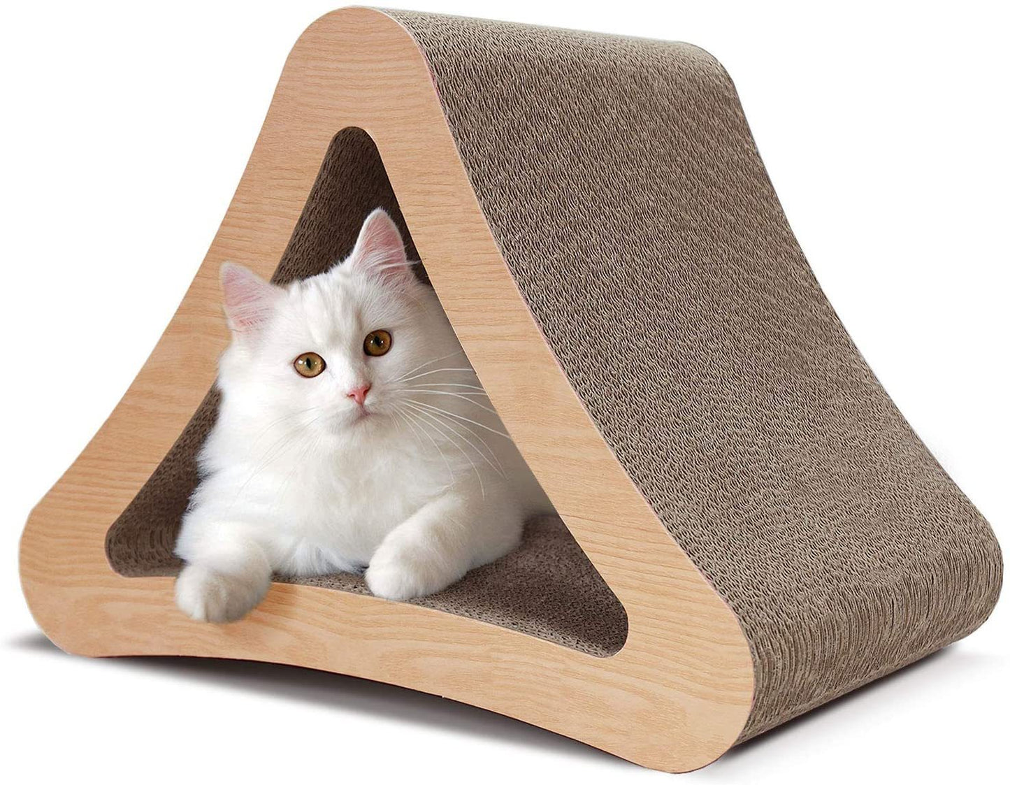 3-Sided Triangle Cat Scratching Post | Prevents Furniture Damage | Recycle Corrugated Vertical Cat Board Pads | Triangular | Multiple Sizes