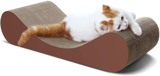 ScratchMe Bone Cat Scratcher Cardboard Lounge Bed - Durable, Prevents Furniture Damage, Cat Scratching Post, Board Pads - Ultimate Solution for Your Cat's Comfort, Play, and Safety