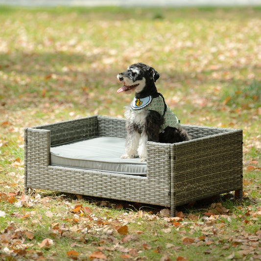 Dog Bed: Pet Enclosures & Outdoor Furniture, Seasonal PE Wicker, Cushioned for Comfort - Various Sizes & Colors