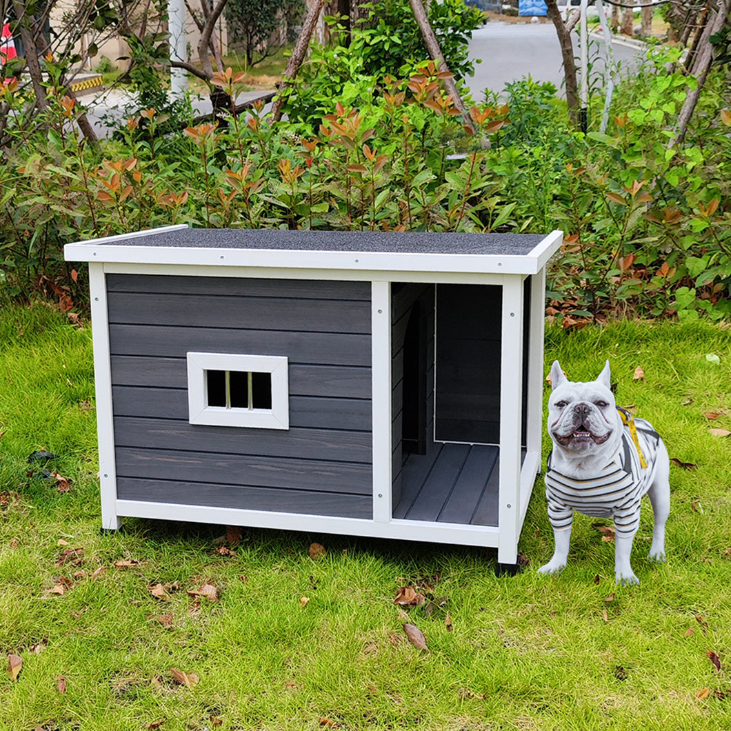 Outdoor Puppy Dog Kennel - Waterproof Dog Cage with Porch Deck, Wooden Dog House for All-Weather Protection, Spacious and Durable, Ideal for Small to Medium-Sized Dogs, Brown Color, Various Sizes Available