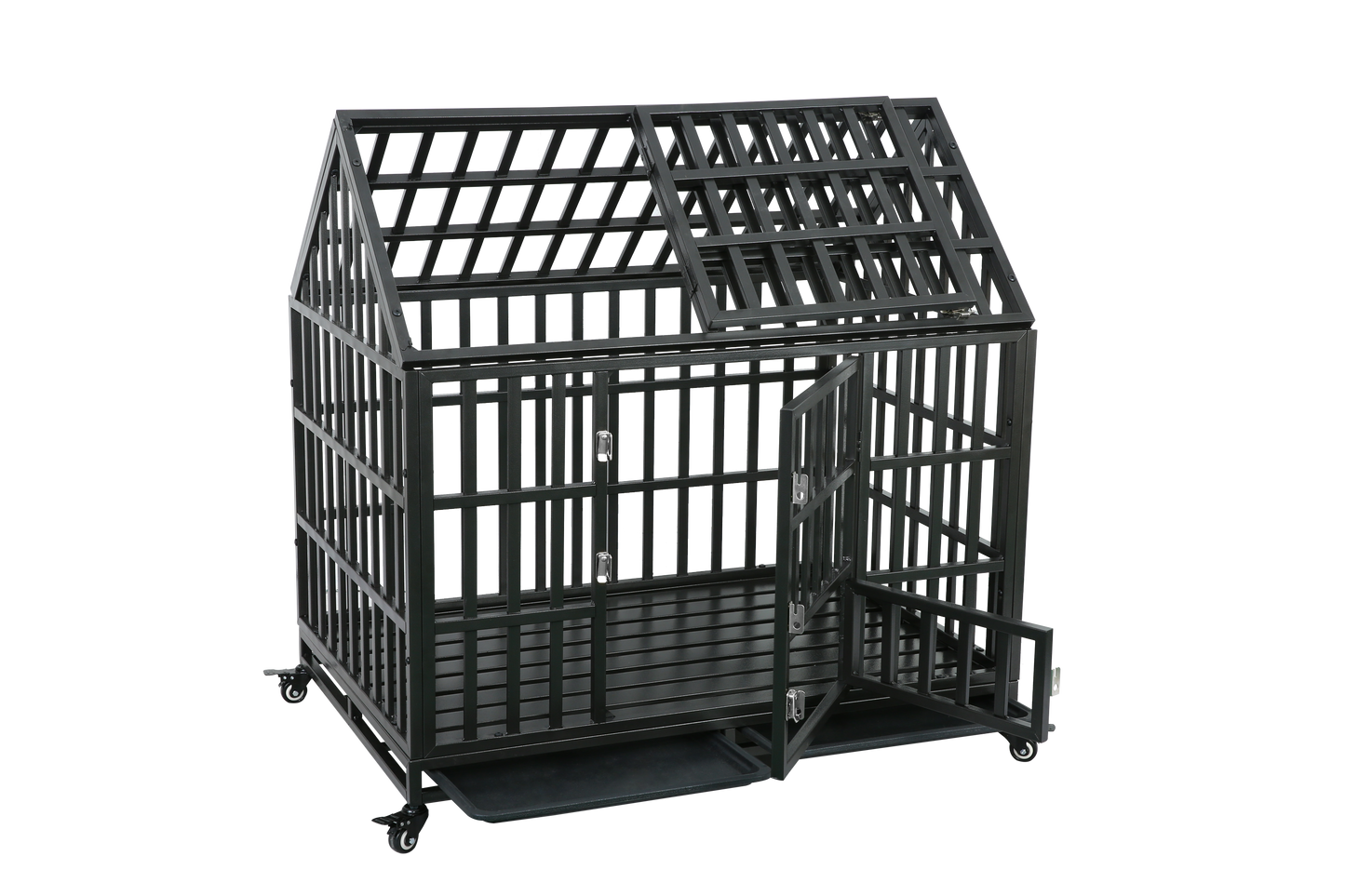 Heavy Duty Dog Cage with Roof - Sturdy Pet Crate for Secure Containment - Available in Various Sizes and Colors