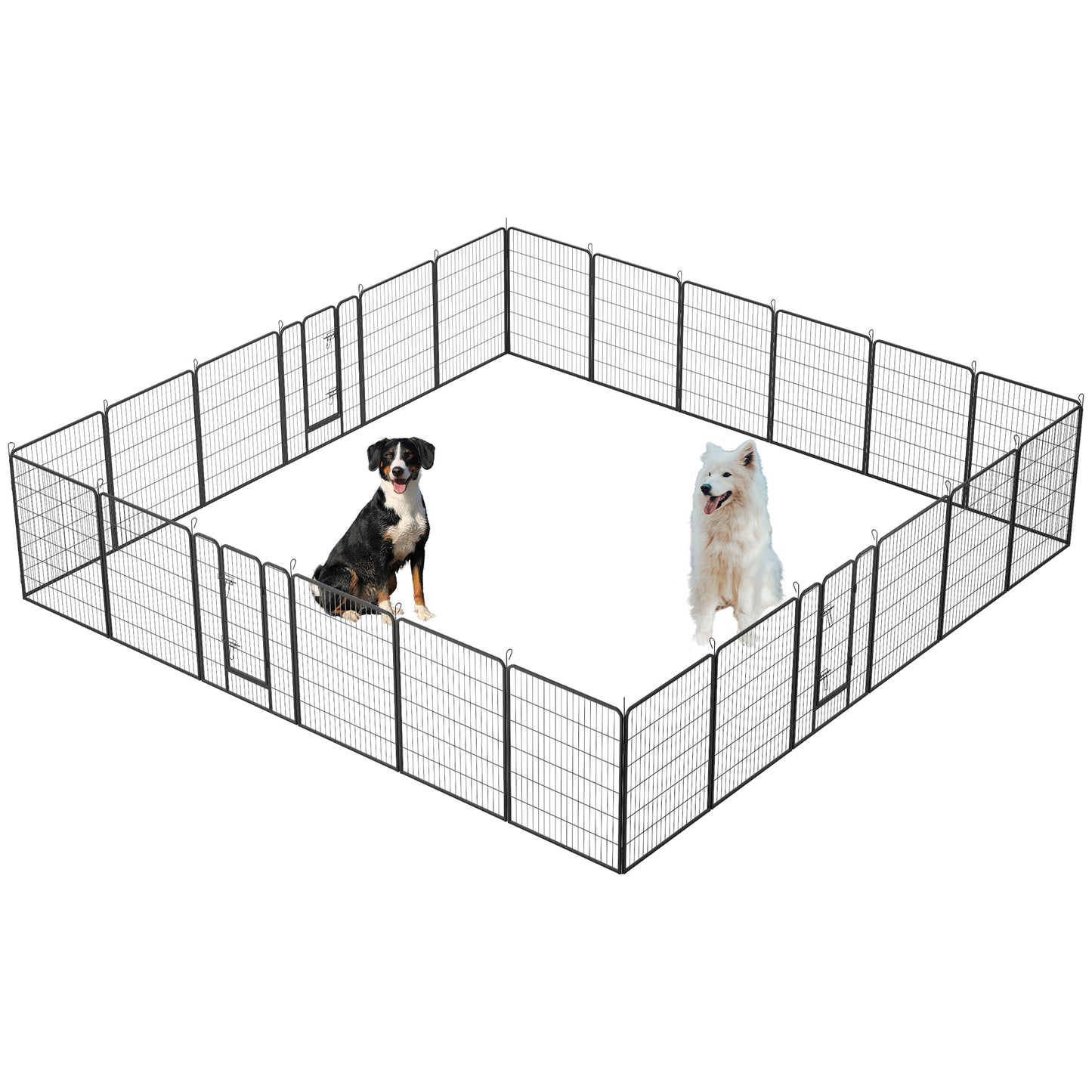 Foldable 24 Panels Dog Playpen - 40" Height Pet Enclosure Outdoor Fence with Lockable Door for Large/Medium/Small Dogs. Puppy Playpen for RV, Camping.